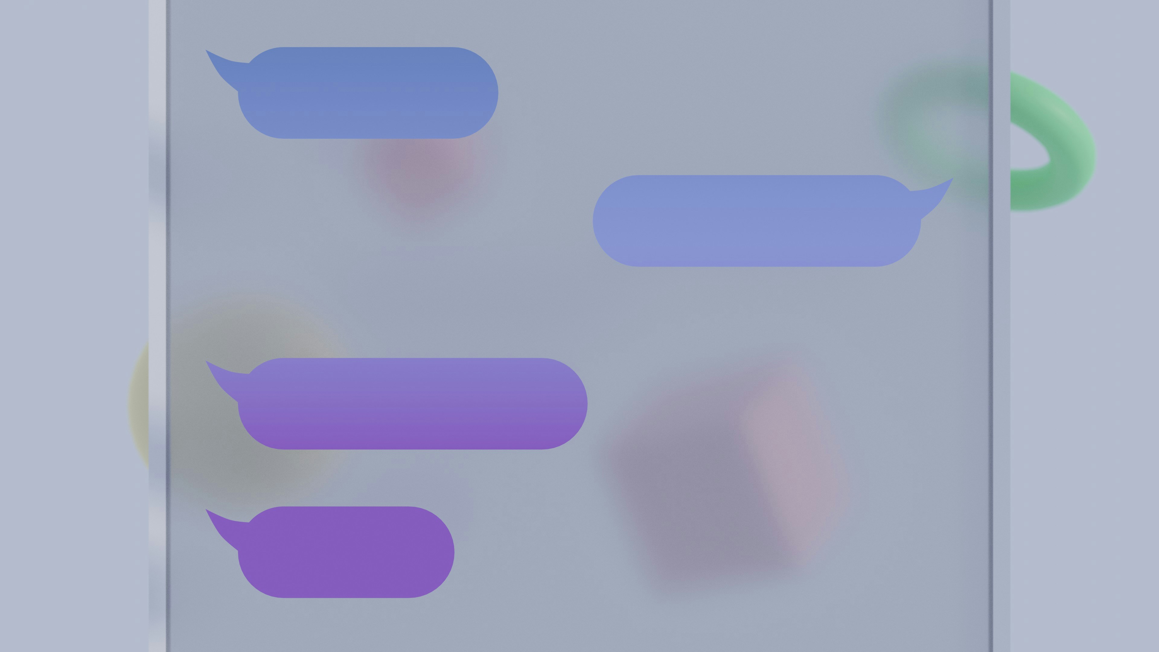 Chat bubbles representing recent conversation prompts